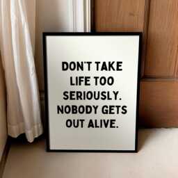 Don't Take Life Too Seriously. Nobody Gets Out Alive - Home Prints Funny Quotes - thumbnail 1
