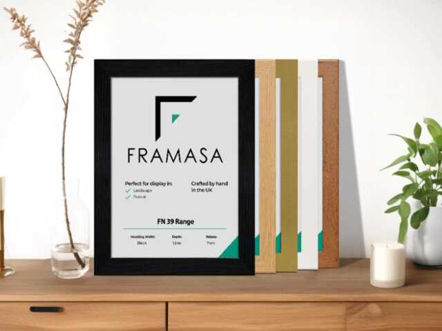 Modern Fn39 Picture Frame - Foil-Wrapped Mdf Wood, Black, Oak, White, Walnut - image 1