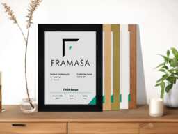 Modern Fn39 Picture Frame - Foil-Wrapped Mdf Wood, Black, Oak, White, Walnut - thumbnail 1