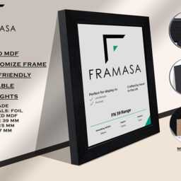 Modern Fn39 Picture Frame - Foil-Wrapped Mdf Wood, Black, Oak, White, Walnut - thumbnail 2
