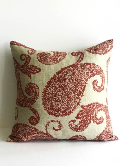 Paisley Linen Throw Pillow Covers - image 1
