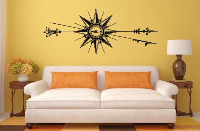 Compass Navigation Design Interior Wall Graphic Decal Sticker Vinyl Mural Leaving Bedroom Room Home Decor Free Shipping L198 - image 1