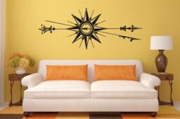 Compass Navigation Design Interior Wall Graphic Decal Sticker Vinyl Mural Leaving Bedroom Room Home Decor Free Shipping L198 - thumbnail 1
