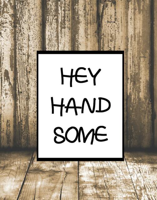 Hey Handsome-Nursery Word Art Printable-Baby Boy Room-Nursery Decor-Wall Decor-Typography-Black & White-Nursery Art-Instant Download-Gift - image 1