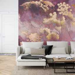 Wildflower Wall Mural, Painted Floral Wallpaper, Peel & Stick - thumbnail 2