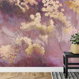 Wildflower Wall Mural, Painted Floral Wallpaper, Peel & Stick - thumbnail 3