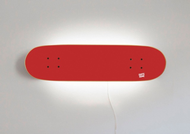 Skateboard Led Lamp Home Decor For Teen Room Sport Themed - Skate-Board Deck Lamp Red - image 1