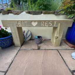2 Seater Custom Engraved Wooden Rustic Garden Bench Sleeper Seat Outdoor Patio L60cm H45cm W20cm For Cozy Relaxation - thumbnail 2