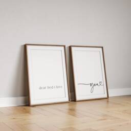 Bedroom Print Set Of 2 - Dear Bed I Love You Prints Wall Decor New Home Gift Above The Art Quote - thumbnail 1