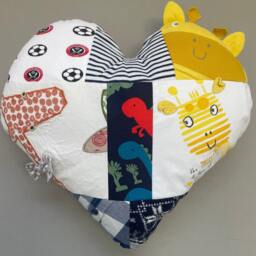 Memory Keepsake Heart Shaped Cushion Made From Baby Clothes - thumbnail 4
