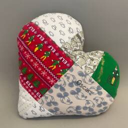 Memory Keepsake Heart Shaped Cushion Made From Baby Clothes - thumbnail 2