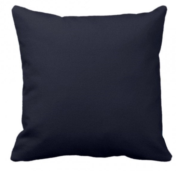 Solid Navy - Throw Pillow, Decorative Pillow Cover, Insert, Case Square- 17