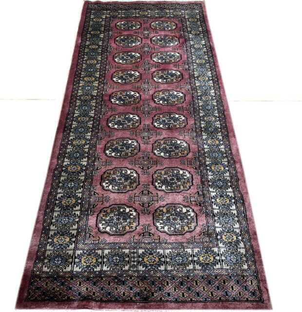 3x7 Pink Color Bokhara Rug - 0.90x2.10 Bedroom Luxury Area Turkish Fine Quality Afghan - image 1