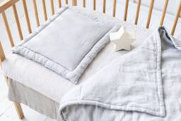 Linen Quilted Pillow For Baby Crib.linen Pillow. Shower Gift.linen With Filling. Natural Linen Pillow.ecofriendly