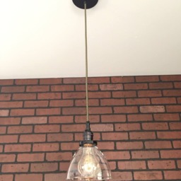"Industrial Pendant Light -Black 6"" Clear Glass Cone Shade With Patented ""Huila Connector" - thumbnail 2
