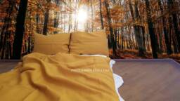 Mustard Linen Bedding Set - 2 Pillowcases & Duvet Cover Organic Bedding Full Size King Queen