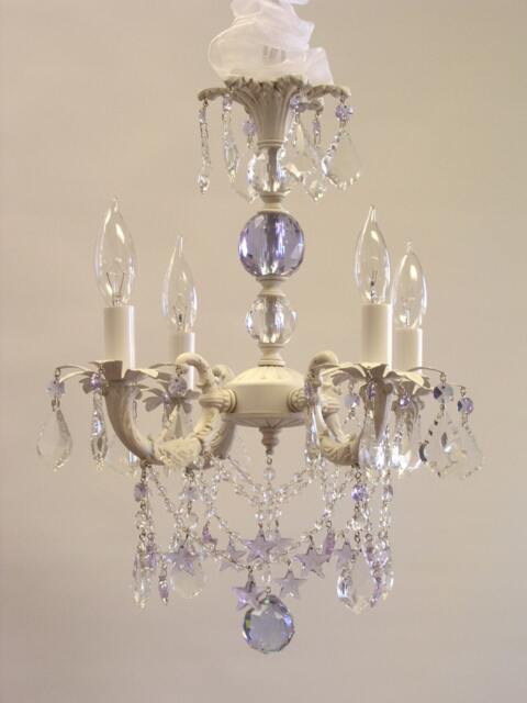 "Shabby Chic Cottage Style Mini Chandelier ""Sugar Plum" - image 1