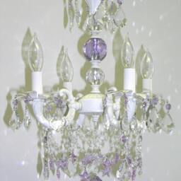 "Shabby Chic Cottage Style Mini Chandelier ""Sugar Plum" - thumbnail 3