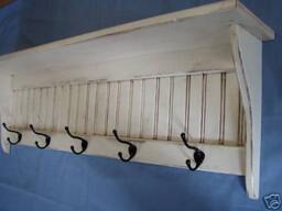 Distressed Wood Coat Rack With Shelf 42 - thumbnail 2