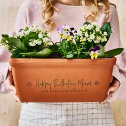 Birthday Gift Personalised Terracotta Trough - Window Box - thumbnail 1