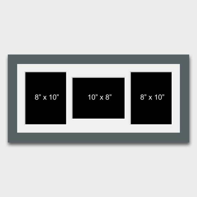 Multi Photo Picture Frame - Holds 3 8x10 Photos in A 29mm Dark Grey Wood - image 1