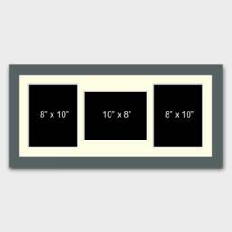 Multi Photo Picture Frame - Holds 3 8x10 Photos in A 29mm Dark Grey Wood - thumbnail 2