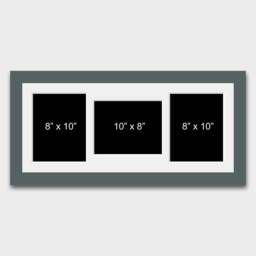 Multi Photo Picture Frame - Holds 3 8x10 Photos in A 29mm Dark Grey Wood
