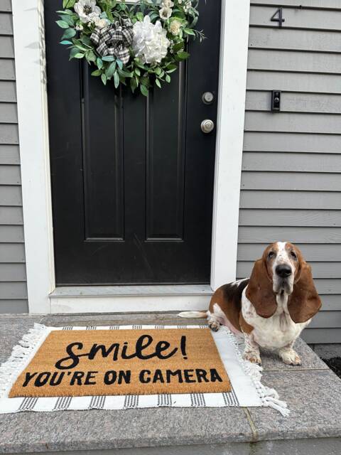 Smile You're On Camera Doormat, Funny Summer Home Decor