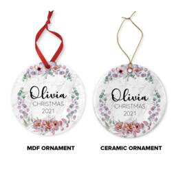 Personalised Baby's First Christmas Ornament Eucalyptus Marble Ceramic Keepsake Or Mdf Acrylic Bauble Disc - thumbnail 4
