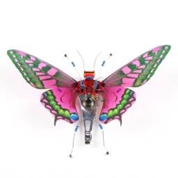 Framed Purple Butterfly Wall Art, Recycled Circuit Board Insect - thumbnail 3