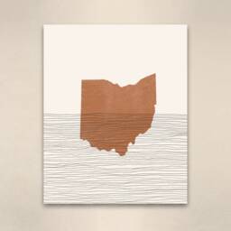Ohio Boho Decor - Mid Century Wall Art, Minimalist Art & Abstract Print, State Map Print - thumbnail 3