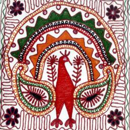 Designer Gujarati Work Decorative Pillow Cover, Cushion Covers - 17 X 17 Inches - Set Of 5 Pcs, Throw Pillow, Cotton Cover Set - thumbnail 3