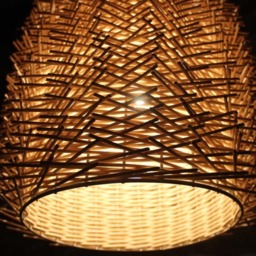 Handwoven Rattan Pendant Light, Bohemian Lighting Fixture - thumbnail 2
