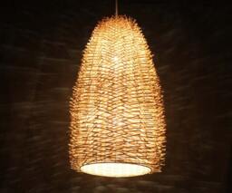 Handwoven Rattan Pendant Light, Bohemian Lighting Fixture