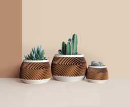 Large Wooden Indoor Plant Pots, Plant Holders Gift For Lover, Apartment Decoration Idea, Geometric Design, Minimalist & Modern Home