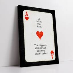 Ace Of Hearts Playing Cards Quote Motivational Inspirational, Framed Canvas Wall Art Poster Print, Home Office & Room Decor, Gift Idea - thumbnail 2