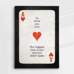 Ace Of Hearts Playing Cards Quote Motivational Inspirational, Framed Canvas Wall Art Poster Print, Home Office & Room Decor, Gift Idea - thumbnail 3