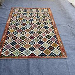 6x8 Kilim Rug - Afghan Handmade Area Living Room Office -Flatweave Maimana 180x253cm - thumbnail 2