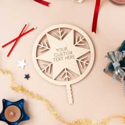 Snowflake Custom Text Christmas Tree Topper, Any Engraved Scandi Christmas, Acrylic Or Wood Snowflake - thumbnail 2