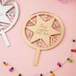 Snowflake Custom Text Christmas Tree Topper, Any Engraved Scandi Christmas, Acrylic Or Wood Snowflake - thumbnail 3