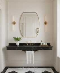 Modern Oval Shield Mirror - Irregular Wall Mirror, Gold