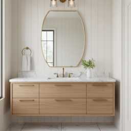 Modern Oval Shield Mirror - Irregular Wall Mirror, Gold - thumbnail 3