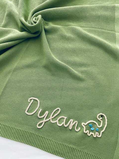 Soft Cotton Baby Blanket With Personalized Embroidery, Newborn Gift, Shower Idea - image 1