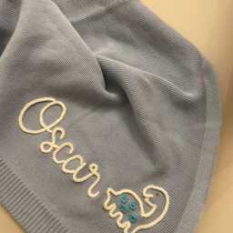Soft Cotton Baby Blanket With Personalized Embroidery, Newborn Gift, Shower Idea - thumbnail 2
