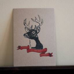 Wall Art Print - Deer Small Hand Drawn Poster Gift For Animal Lover, Activist Eco Friendly Art Vegan 5x7 - thumbnail 3