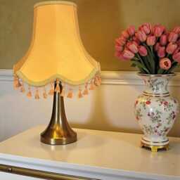Gold Fabric Lampshade Handmade For Table & Floor Standard Lamp Shades, Wall Light Fixtures, Ceiling Fittings - thumbnail 2