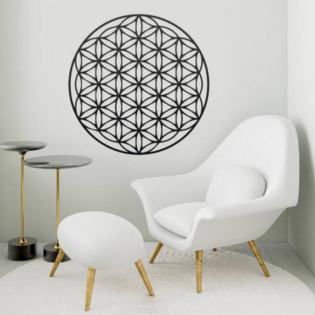 Flower Of Life Steel Wall Art, Sacred Geometry, Boho Decor - image 1