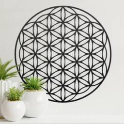 Flower Of Life Steel Wall Art, Sacred Geometry, Boho Decor - thumbnail 2