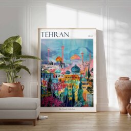 Tehran Travel Poster Colorful Iran City Wall Art - thumbnail 2
