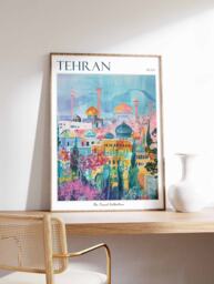 Tehran Travel Poster Colorful Iran City Wall Art - thumbnail 1